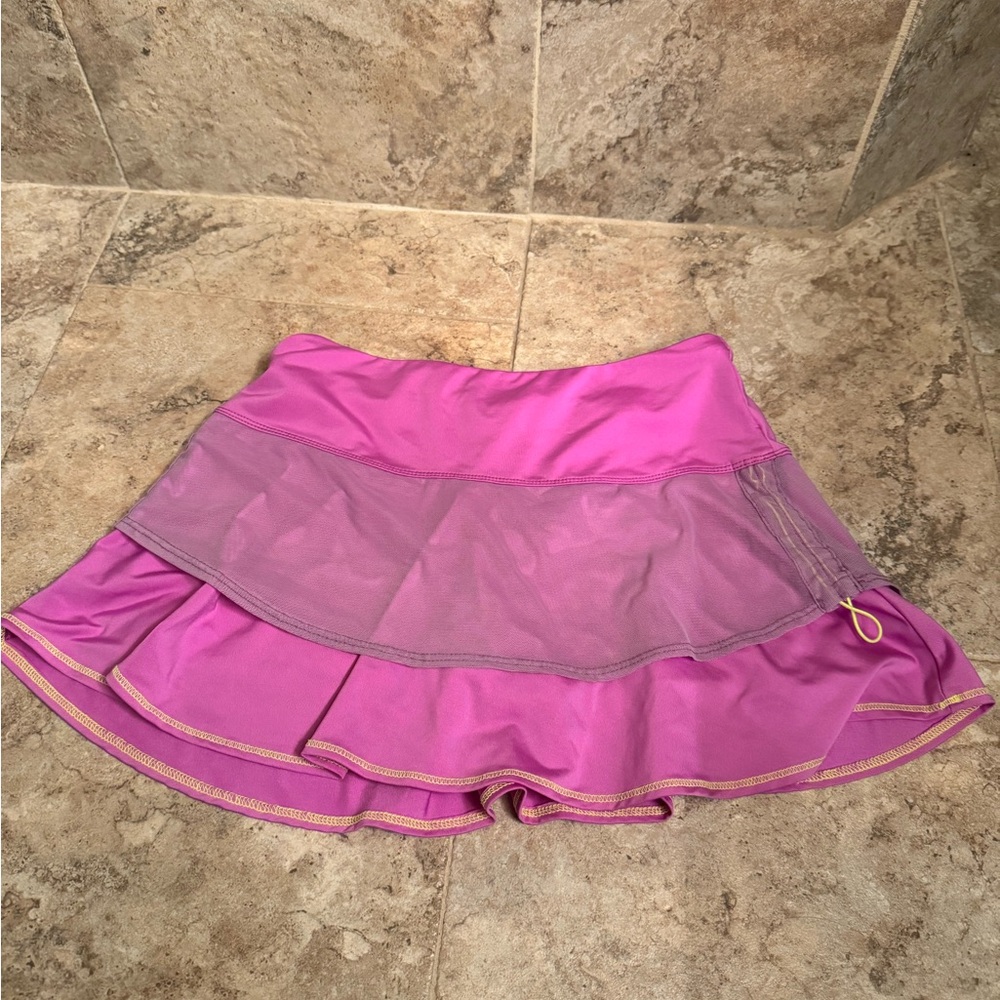 Lucky in Love Pink Skort mesh gathered side size small 4/6